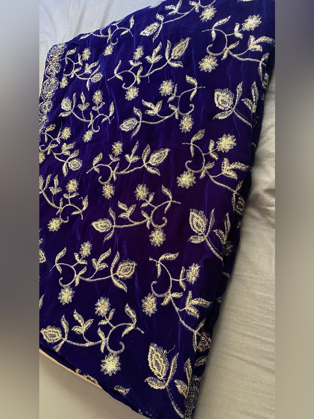 Heavy embroidered Velvet shawl